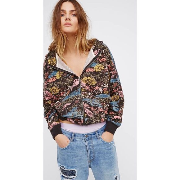 Free People No Talking Hoodie Flamingo sz XS - Picture 1 of 8